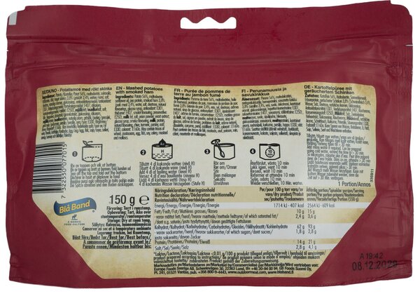 BlaBand Outdoor Meal -Mashed Potato with Smoked Ham