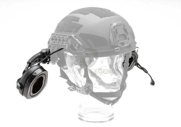 Earmor M32X Plus Hearing Protection Set for ARC Helmet Rails  Black