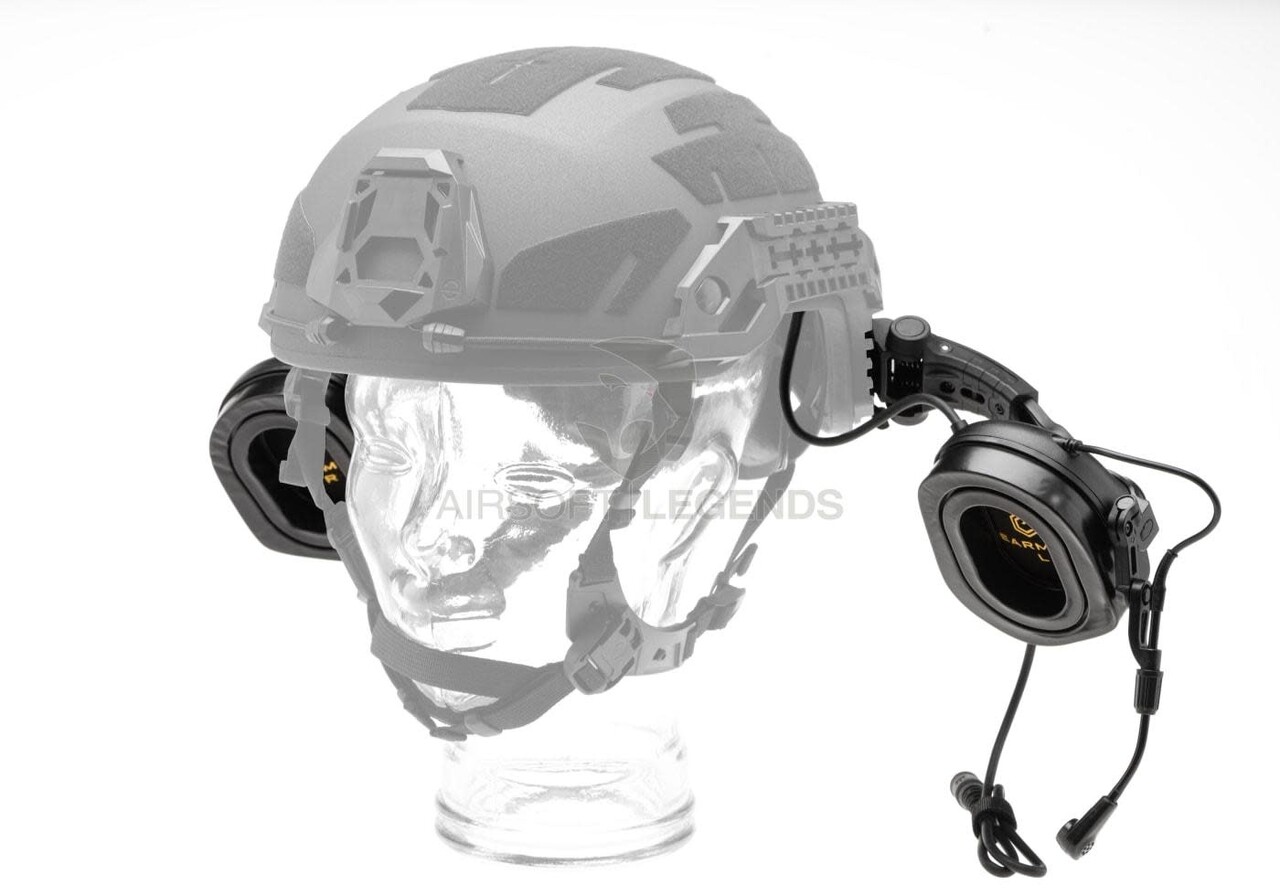 Earmor M32X Plus Hearing Protection Set for ARC Helmet Rails  Black