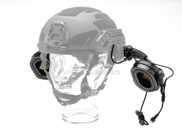 Earmor M32X Plus Hearing Protection Set for ARC Helmet Rails  Black