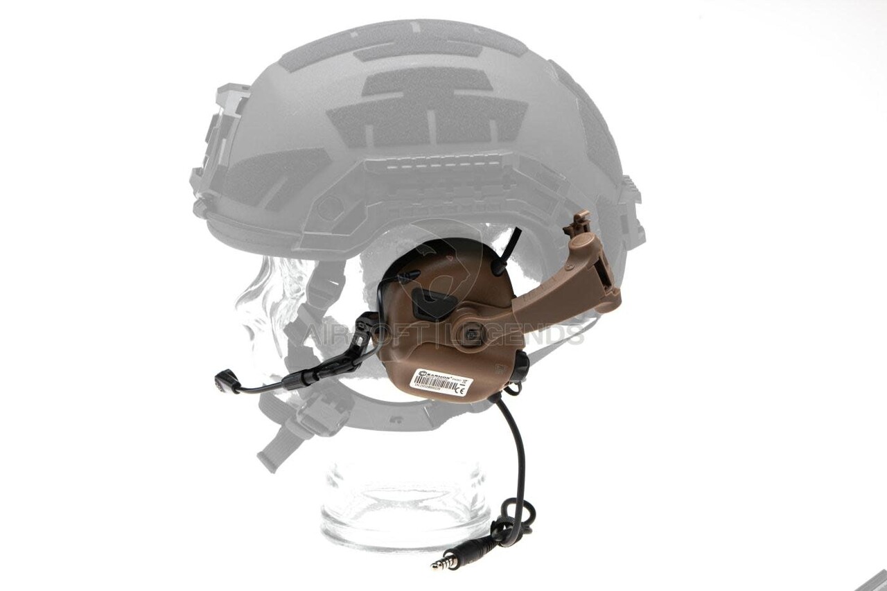 Earmor M32X Plus Hearing Protection Set for ARC Helmet Rails  Coyote