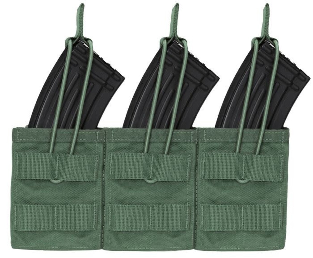 Warrior Assault Systems Triple Open Mag Pouch AK47/74 OD Green