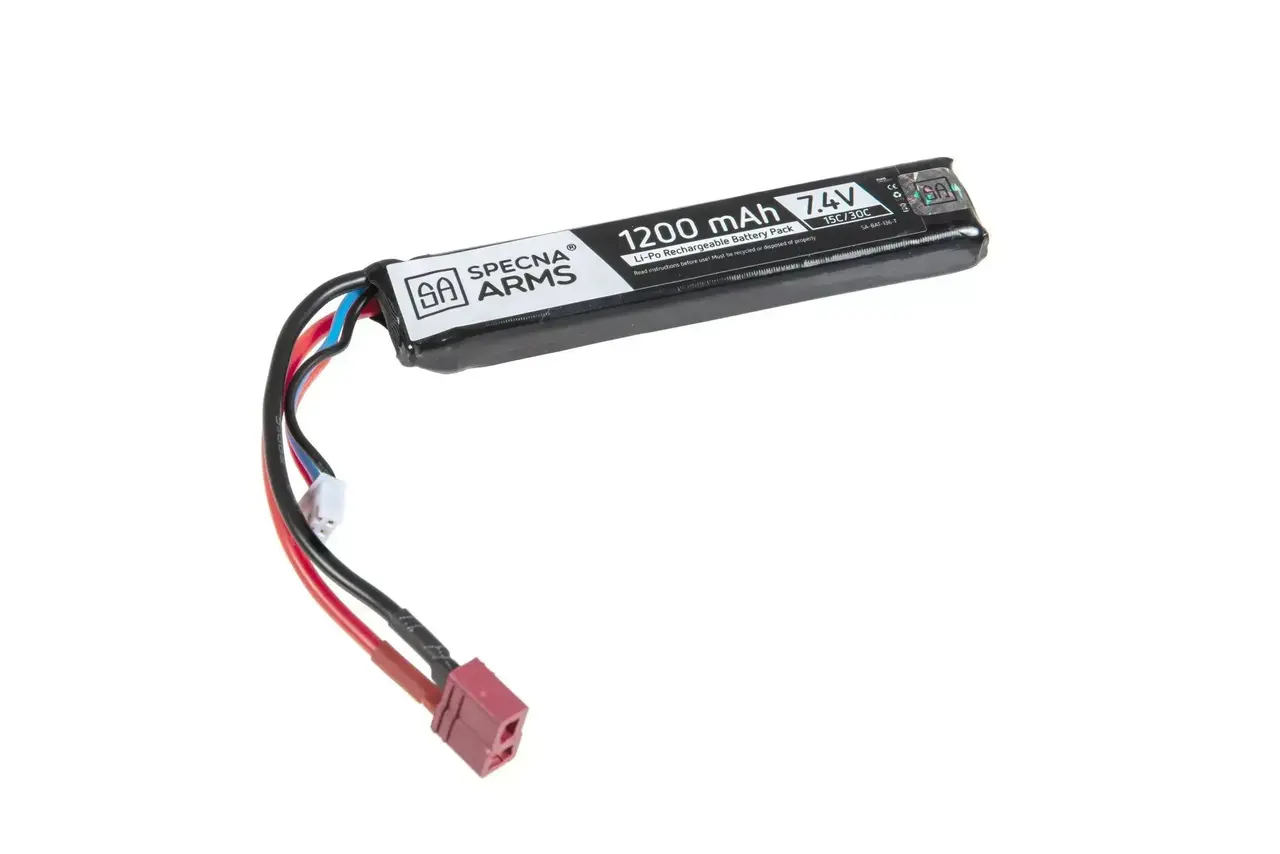 Specna Arms LiPo 7,4V 1200mAh 15/30C Battery - T-Connect (Deans) Specna Arms LiPo 7,4V 1200mAh 15/30C Battery - T-Connect (Deans)