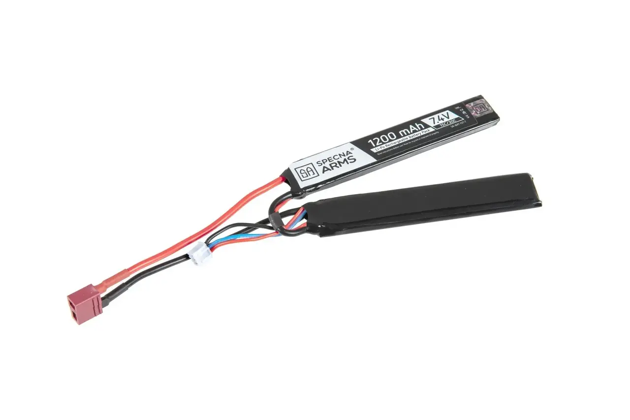 Specna Arms LiPo 7,4V 1200mAh 15/30C Battery - Butterfly - T-Connect (Deans) Specna Arms LiPo 7,4V 1200mAh 15/30C Battery - Butterfly - T-Connect (Deans)