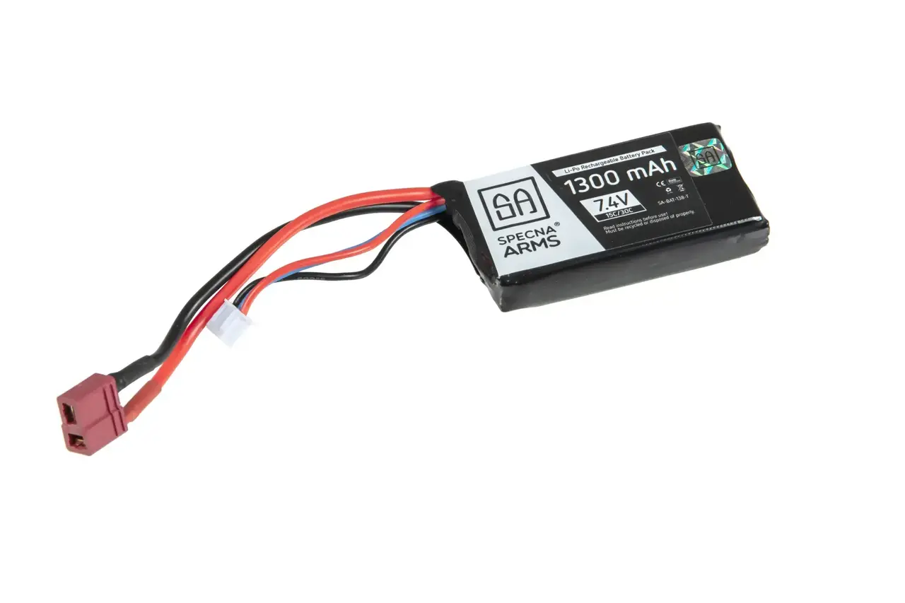 Specna Arms LiPo 7,4V 1300mAh 15/30C Battery - T-Connect (Deans) Specna Arms LiPo 7,4V 1300mAh 15/30C Battery - T-Connect (Deans)