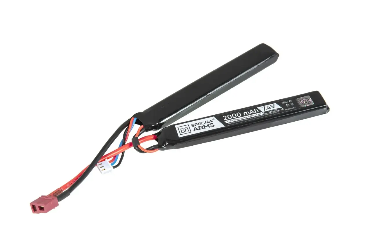 Specna Arms LiPo 7.4V 2000mAh 15/30C Battery - Nunchuck - T-Connect (Deans) Specna Arms LiPo 7.4V 2000mAh 15/30C Battery - Nunchuck - T-Connect (Deans)