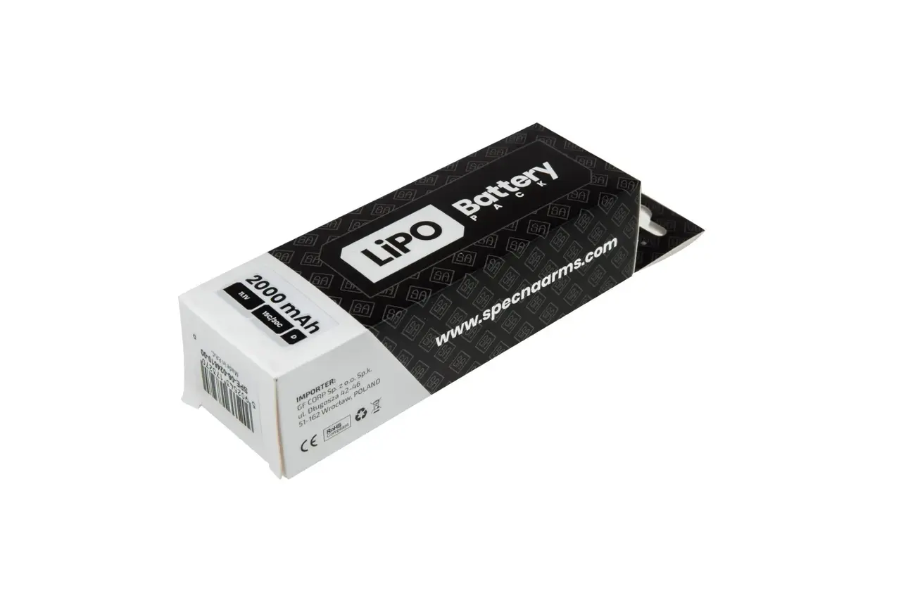 Specna Arms LiPo 11,1V 2000mAh 15/30C Battery - Butterfly - T-Connect (Deans) Specna Arms LiPo 11,1V 2000mAh 15/30C Battery - Butterfly - T-Connect (Deans)