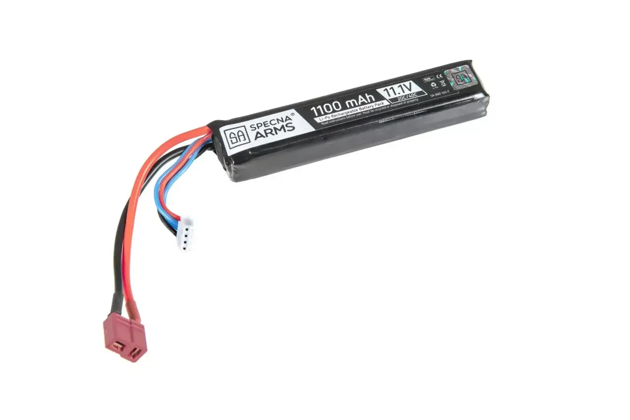 Specna Arms LiPo 11,1V 1100mAh 20/40C Battery - T-Connect (Deans)