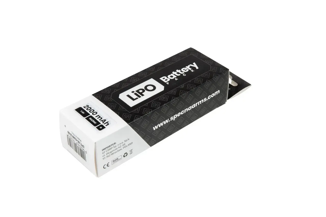 Specna Arms LiPo 7,4V 2000mAh 15/30C Battery - T-Connect (Deans)