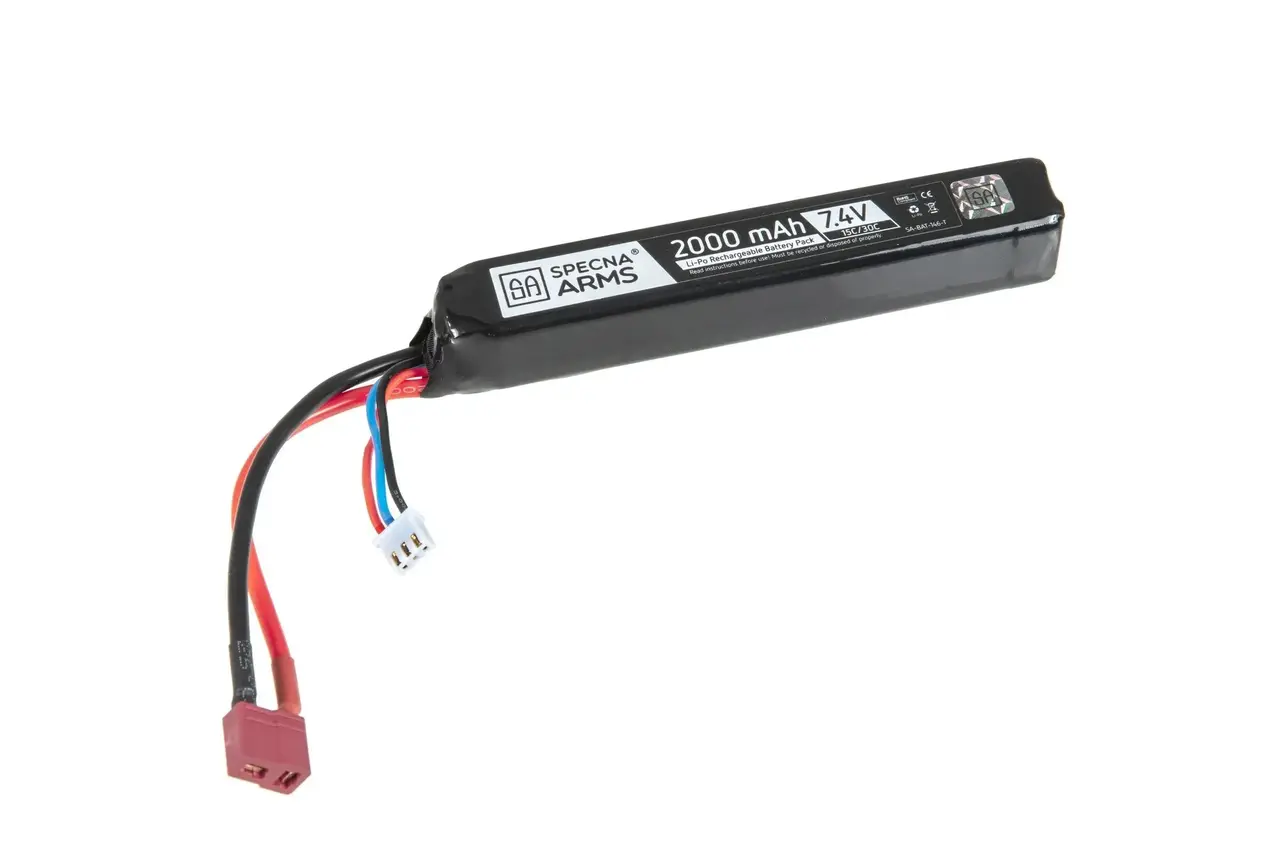 Specna Arms LiPo 7,4V 2000mAh 15/30C Battery - T-Connect (Deans)