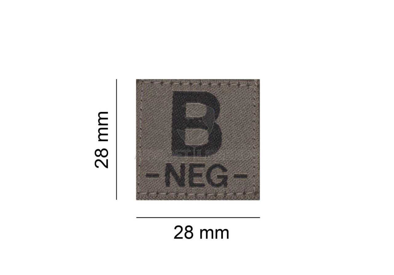 Clawgear B Neg Bloodgroup Patch RAL7013