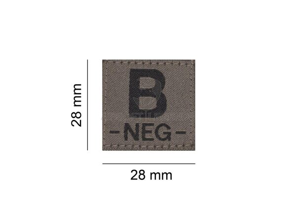 Clawgear B Neg Bloodgroup Patch RAL7013