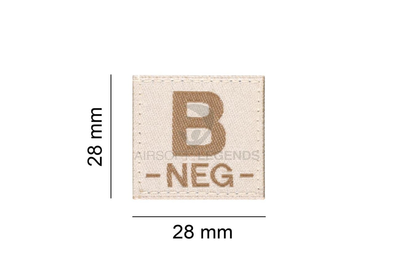 Clawgear B Neg Bloodgroup Patch Desert