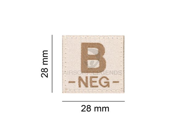 Clawgear B Neg Bloodgroup Patch Desert