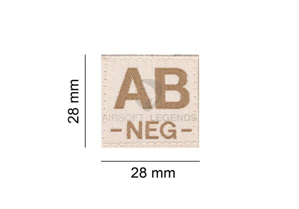 Clawgear AB Neg Bloodgroup Patch Desert