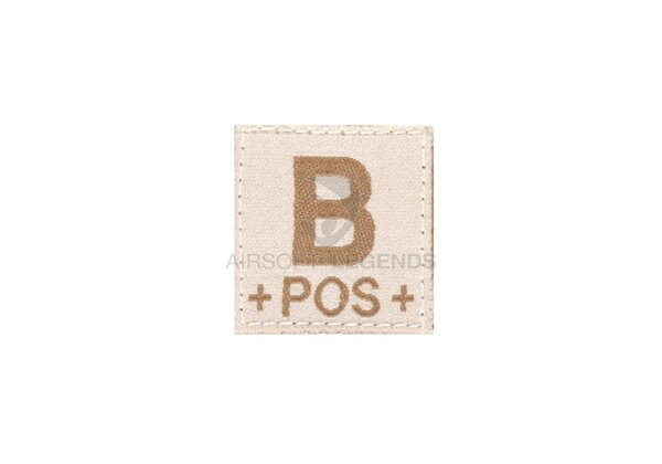 Clawgear B Pos Bloodgroup Patch Desert Clawgear B Pos Bloodgroup Patch Desert