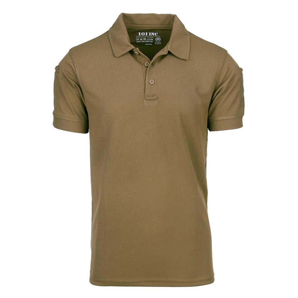 101Inc. Tactical Polo Short Sleeve Quick Dry Coyote 101Inc. Tactical Polo Short Sleeve Quick Dry Coyote