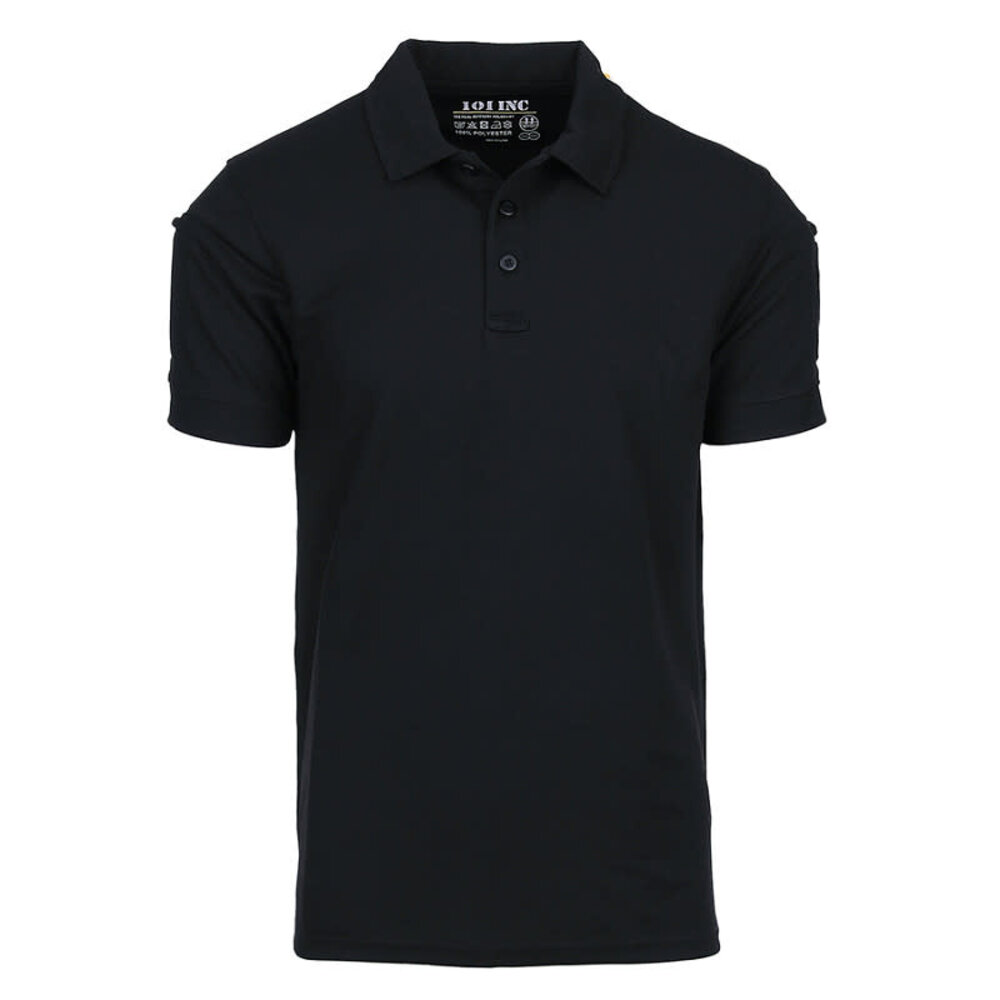 101Inc. Tactical Polo Short Sleeve Quick Dry Black 101Inc. Tactical Polo Short Sleeve Quick Dry Black