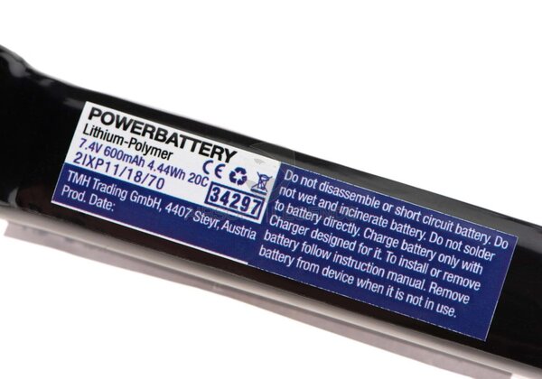 Pirate Arms LiPo 7.4V 600mAh 20C PDW Kriss Vector Type T-Plug Pirate Arms LiPo 7.4V 600mAh 20C PDW Kriss Vector Type T-Plug