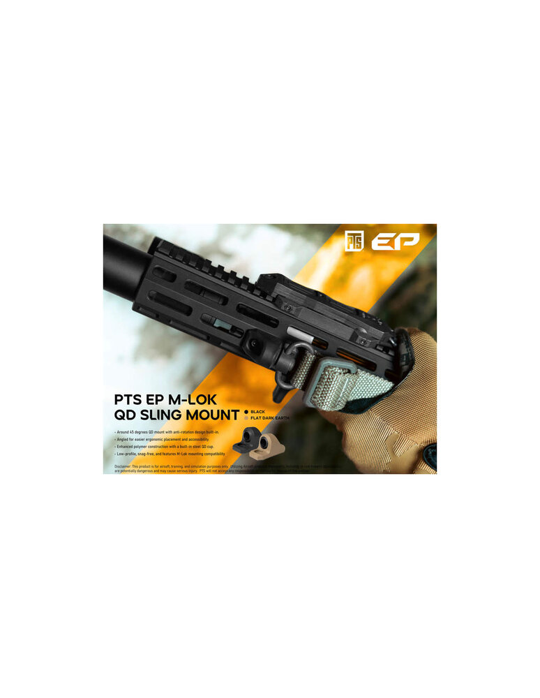 PTS Syndicate M-LOK QD Sling Mount Ergo-Angled Black PTS Syndicate M-LOK QD Sling Mount Ergo-Angled Black