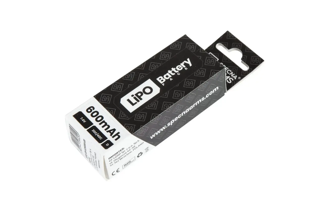 Specna Arms LiPo 7.4V 600mAh 20/40C Battery for PDW - T-Connect (Deans) Specna Arms LiPo 7.4V 600mAh 20/40C Battery for PDW - T-Connect (Deans)