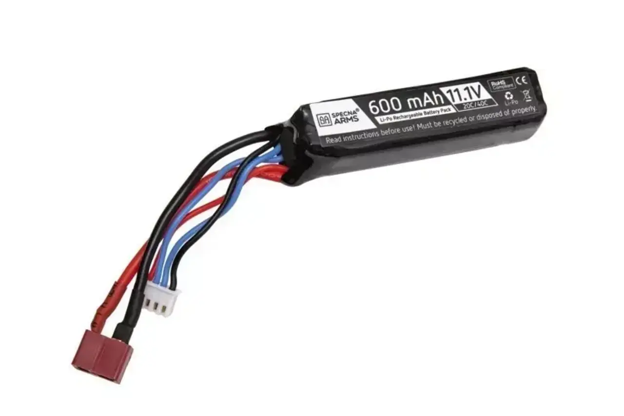Specna Arms LiPo 11.1V 600mAh 20/40C Battery for PDW - T-Connect (Deans) Specna Arms LiPo 11.1V 600mAh 20/40C Battery for PDW - T-Connect (Deans)