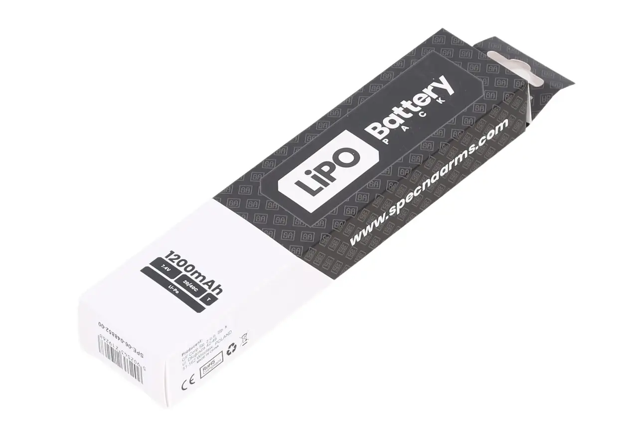 Specna Arms 7.4V 1200 mAh 20/40C LiPo Battery AK-Type Mini Tamiya