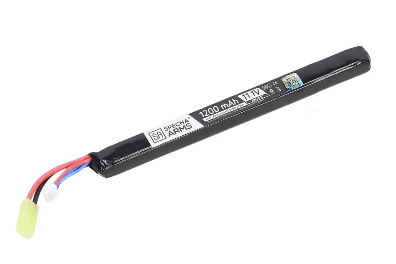 Specna Arms 11.1V 1200mAh LiPo Battery 20C/40C AK-Type Mini Tamiya Specna Arms 11.1V 1200mAh LiPo Battery 20C/40C AK-Type Mini Tamiya