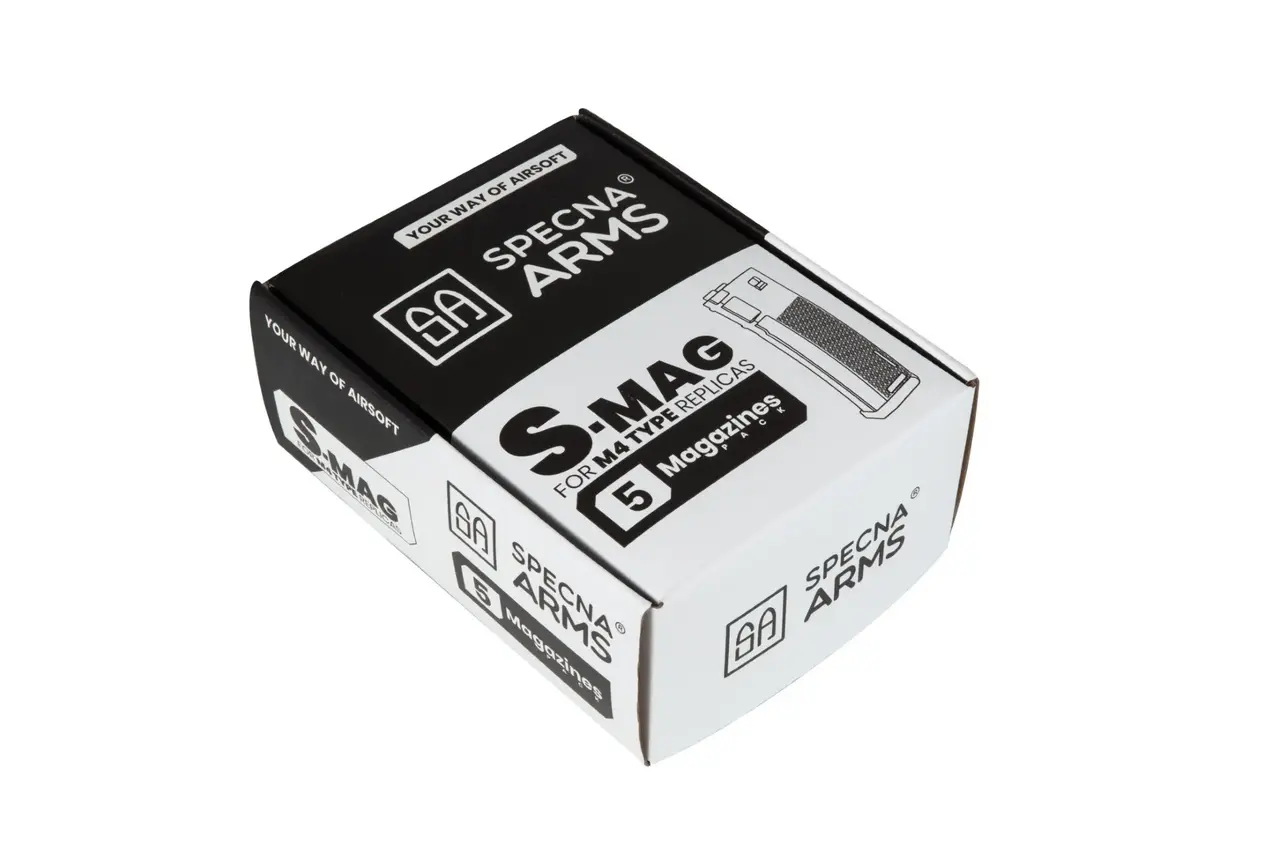Specna Arms Set of 5 S-Mag Hi-Cap magazines for 380 rds Black Specna Arms Set of 5 S-Mag Hi-Cap magazines for 380 rds Black
