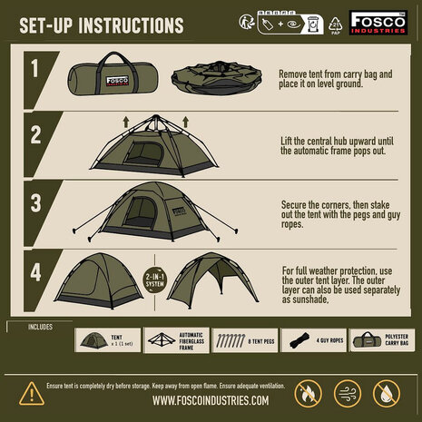 Fosco Rapid Pop-Up Tent 3-Person Fosco Rapid Pop-Up Tent 3-Person