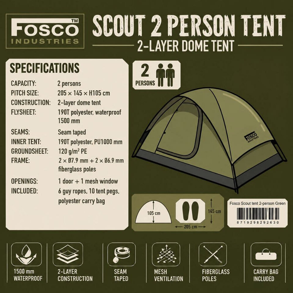 Fosco Scout Tent 2-Person Fosco Scout Tent 2-Person