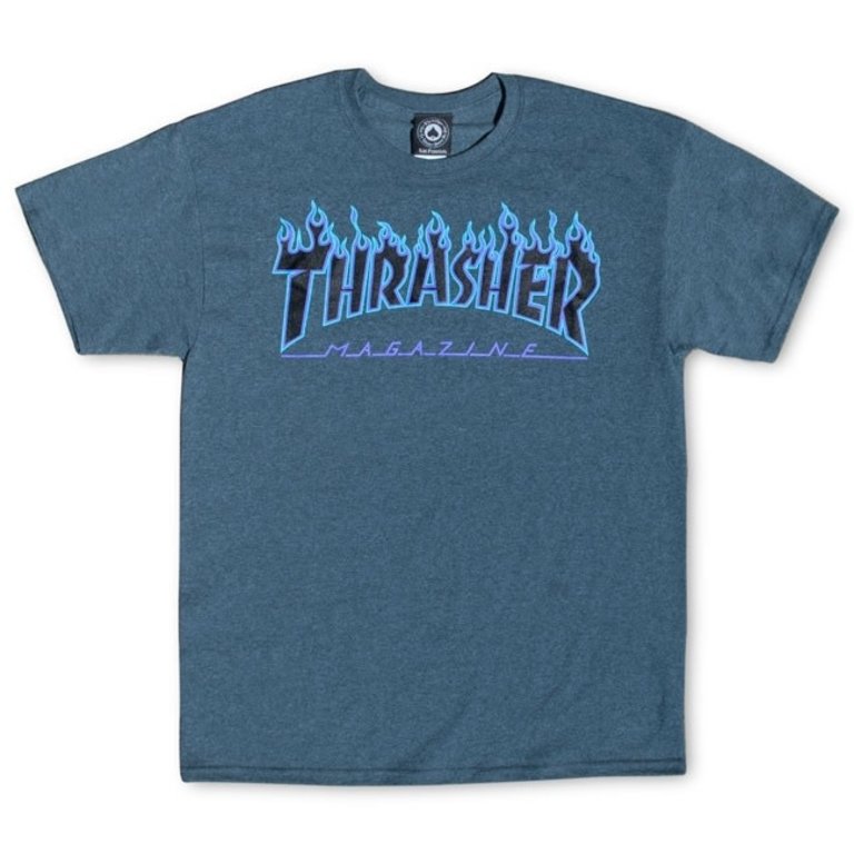 Thrasher Flame Logo - Dark Heather