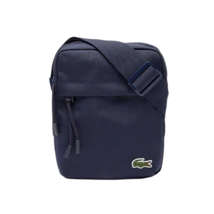 Lacoste Sacoche zippée en toile unie - Bleu Marine
