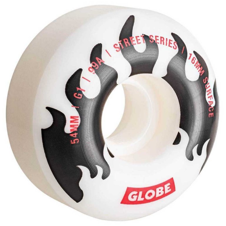 Globe G1 Wheel  99A 54MM - White/Black/Flame