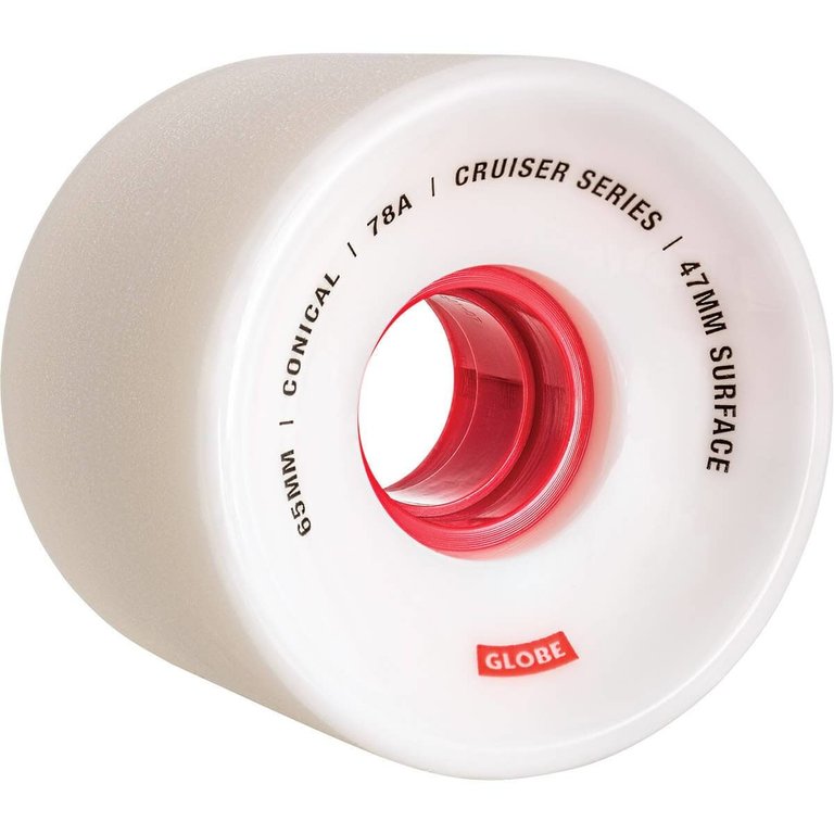 Globe Conical Cruiser Wheel - White/Red 65mm 78A