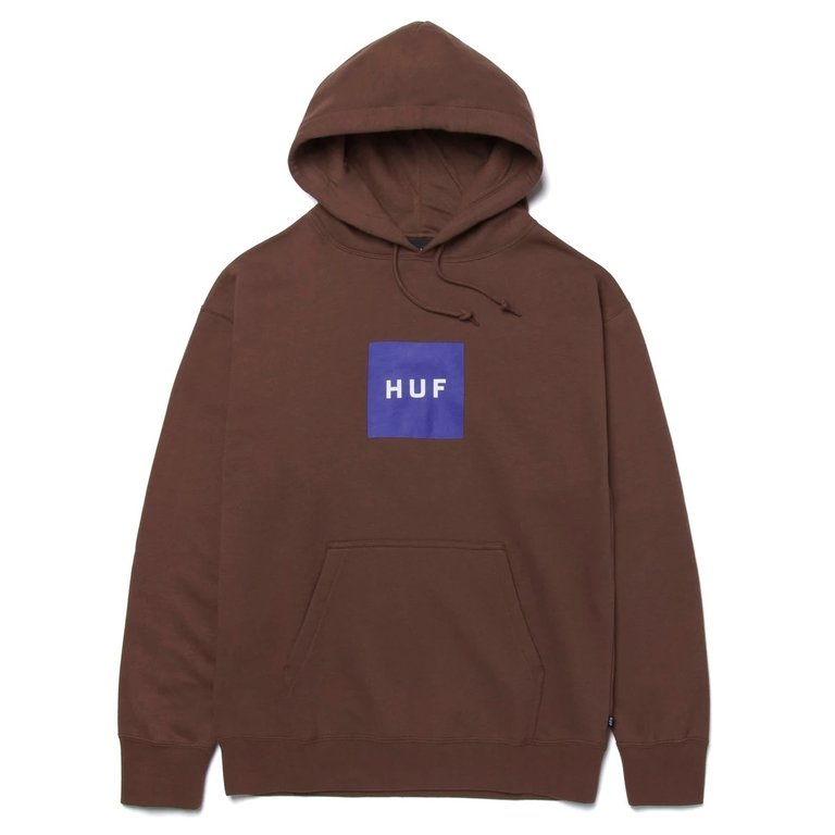 Huf Essential Box Logo P/O Hoodie - Brown