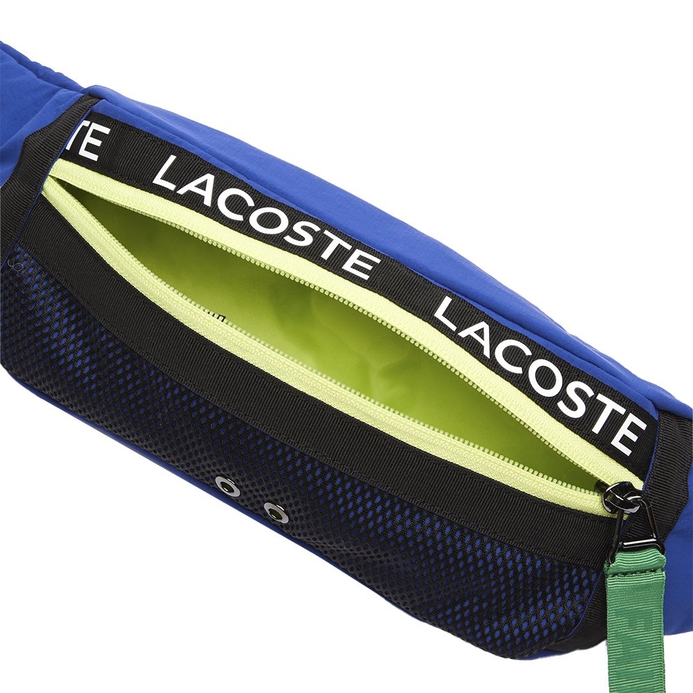 Lacoste Sacoche Unisexe avec Bandes Siglées - Blue/Lime