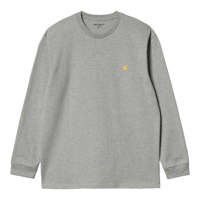 Carhartt L/S Chase T-shirt - Grey Heather/Gold