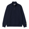 Chase Neck Zip Sweat - Dark Navy/Gold