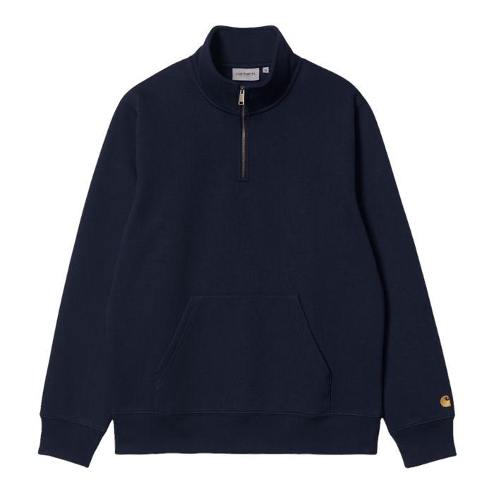 Carhartt WIP Chase Neck Zip Sweat - Dark Navy
