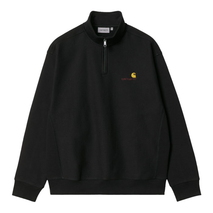 Carhartt WIP Half Zip American Script - Black