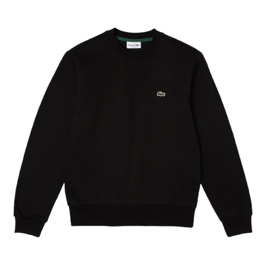 Lacoste Sweatshirt en molleton gratté de coton biologique - Noir