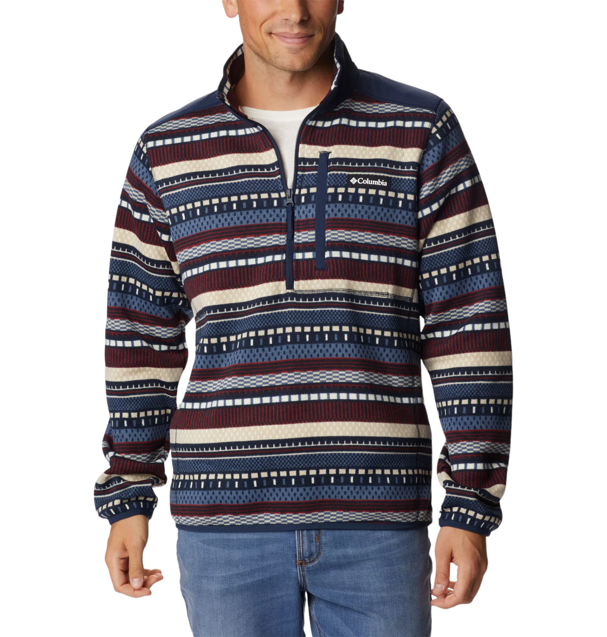 Columbia Sweater Weather II Printed Half Zip - Dark Mountain/Apres Stripe
