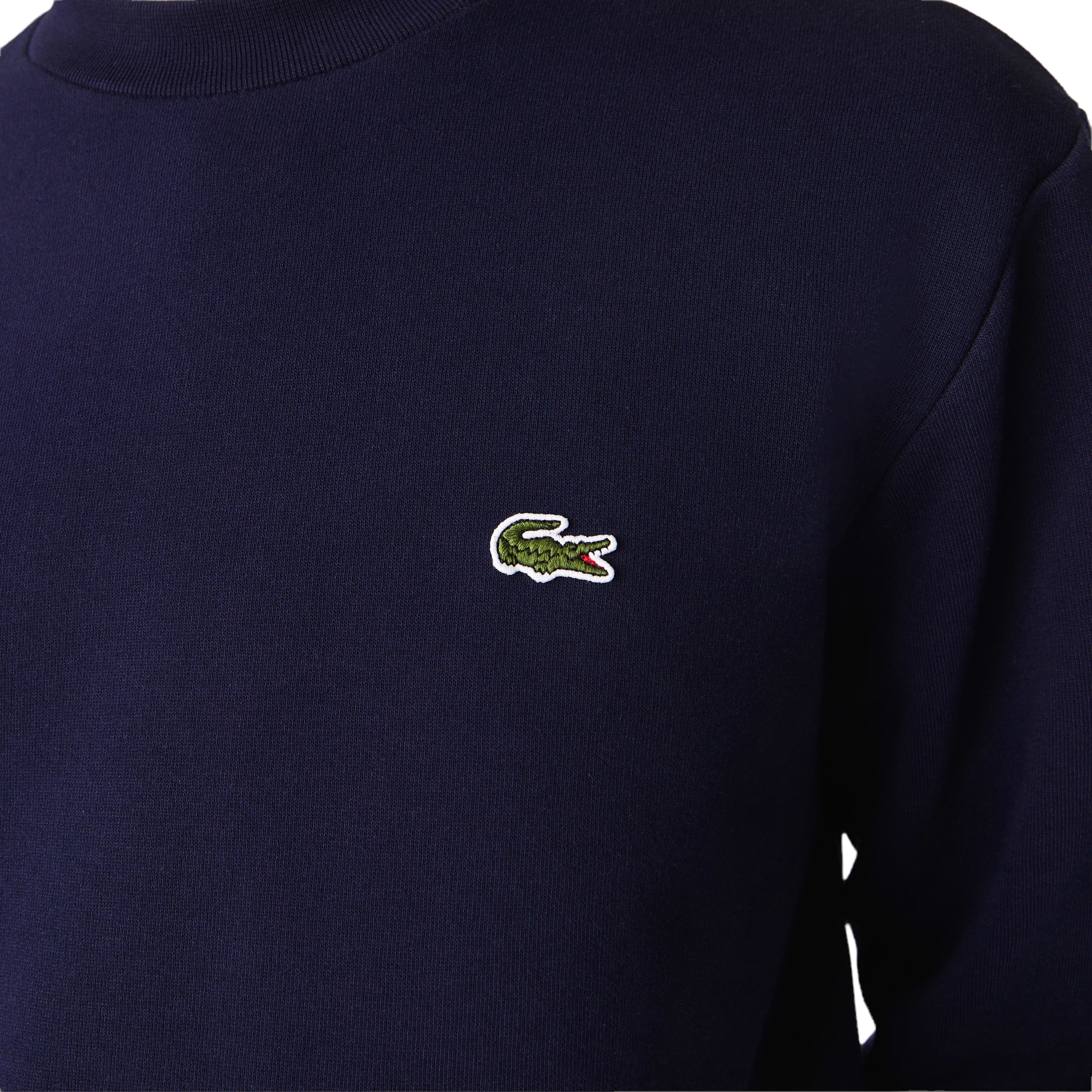Lacoste Sweatshirt en molleton gratté de coton biologique - Bleu Marine
