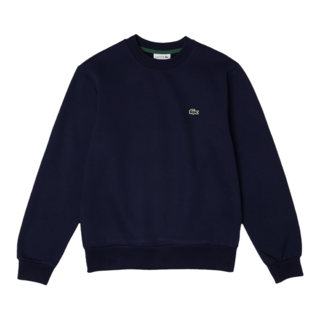 Lacoste Sweatshirt en molleton gratté de coton biologique - Bleu Marine