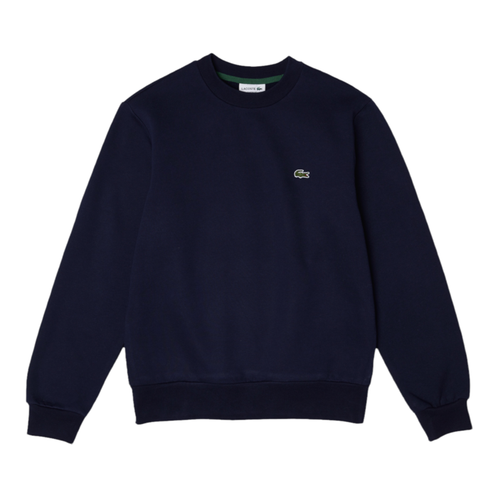 Lacoste Sweatshirt en molleton gratté de coton biologique - Bleu Marine