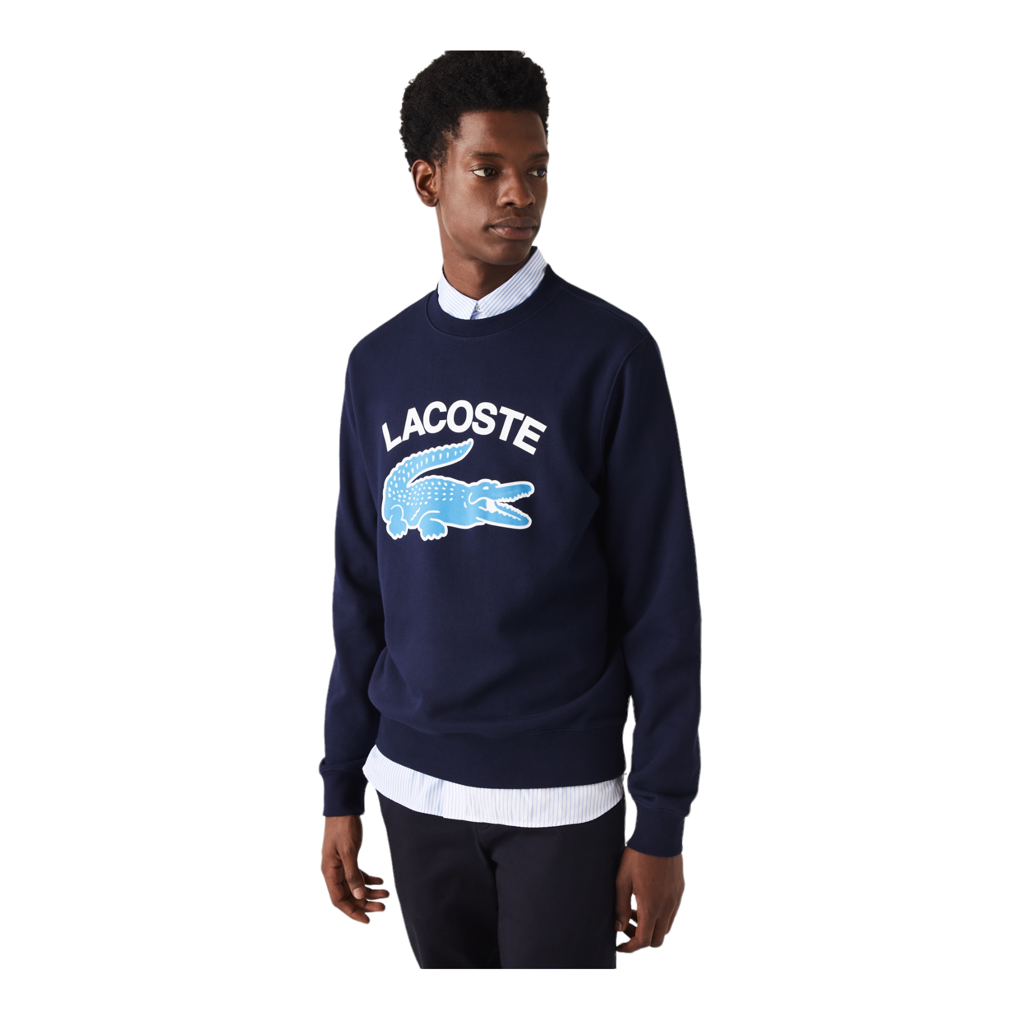 Lacoste Sweatshirt Lacoste col rond imprimé crocodile - Bleu Marine