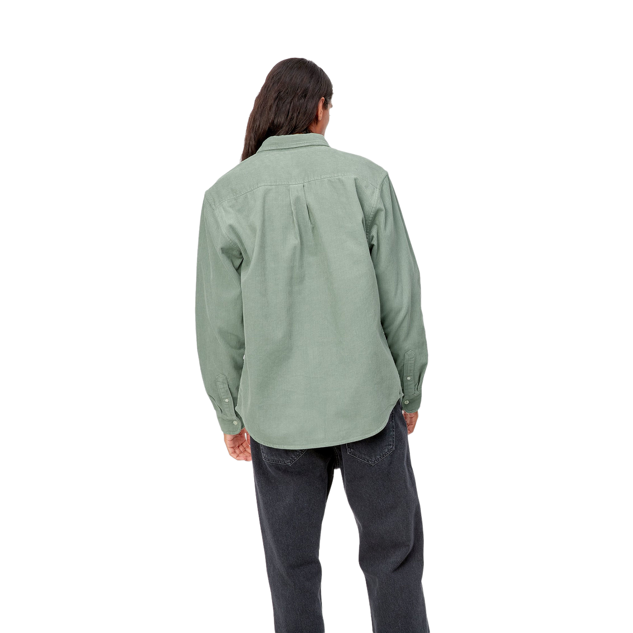 Carhartt L/S Madison Cord Shirt - Misty sage/Black