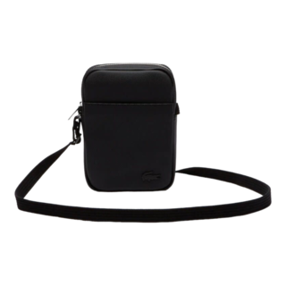 Lacoste Sacoche zippée en piqué uni - Noir