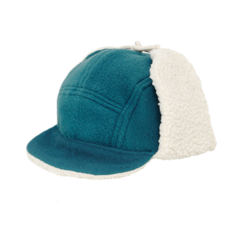 Magenta Trapper Hat - Petrol Blue